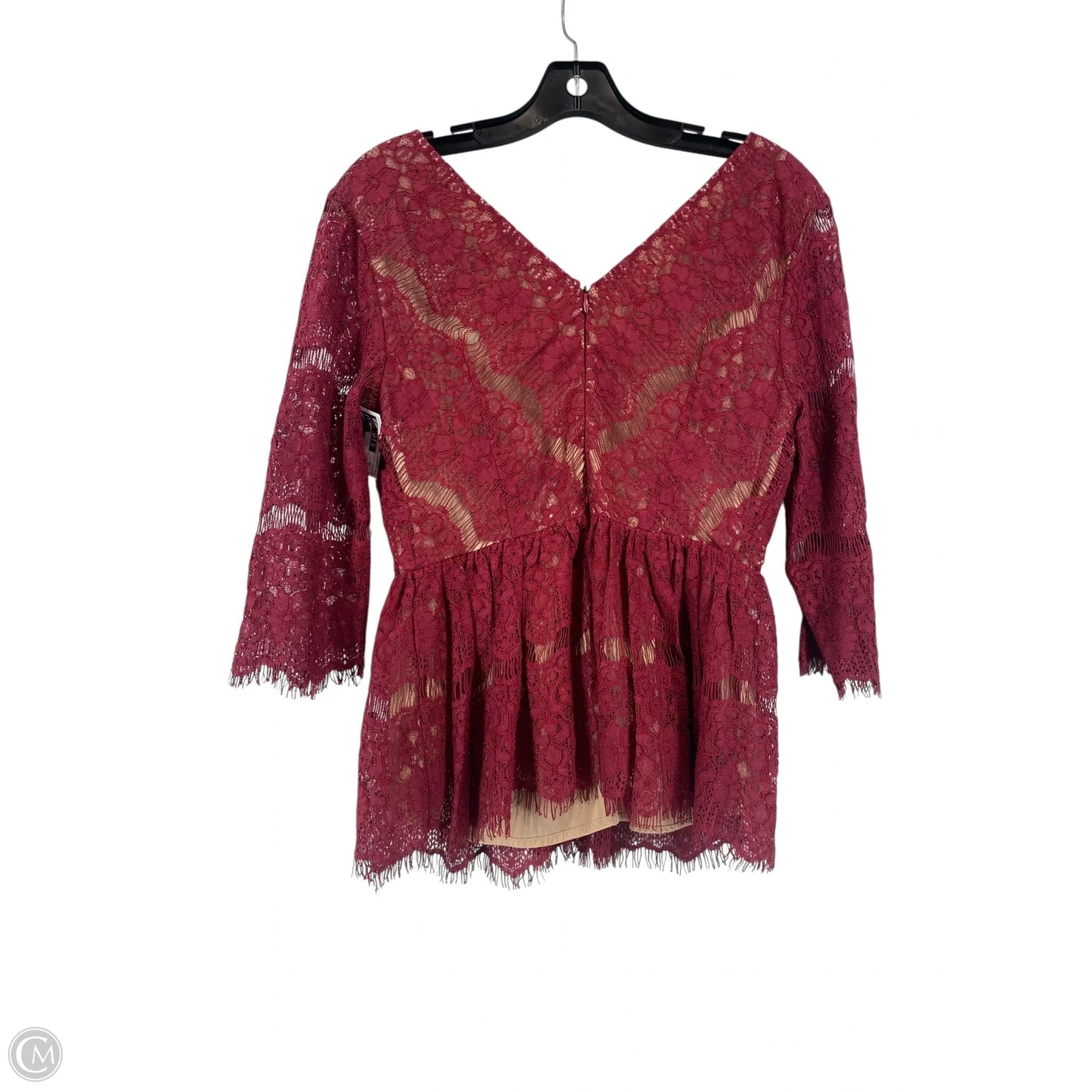 Top Short Sleeve By Maeve In Maroon, Size: S