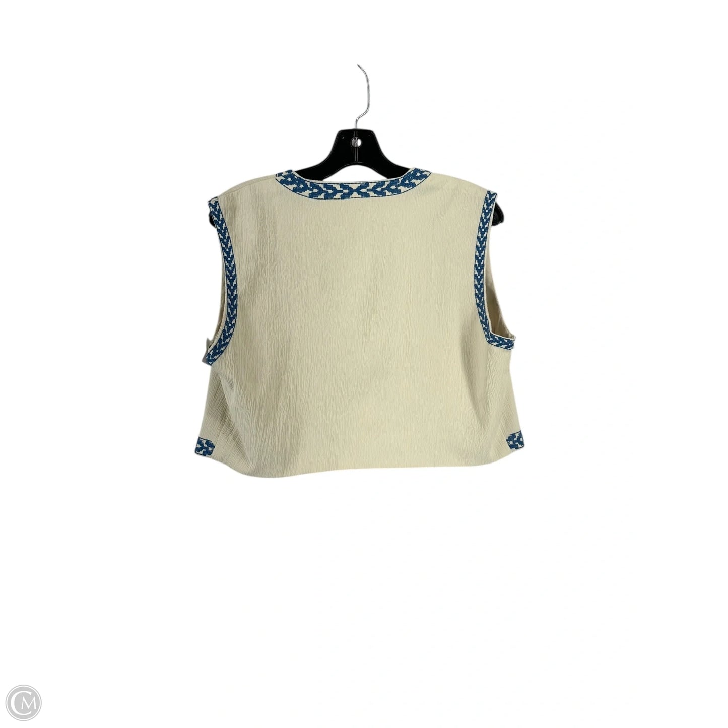 Vest Other By Clothes Mentor In Blue & Cream, Size: M