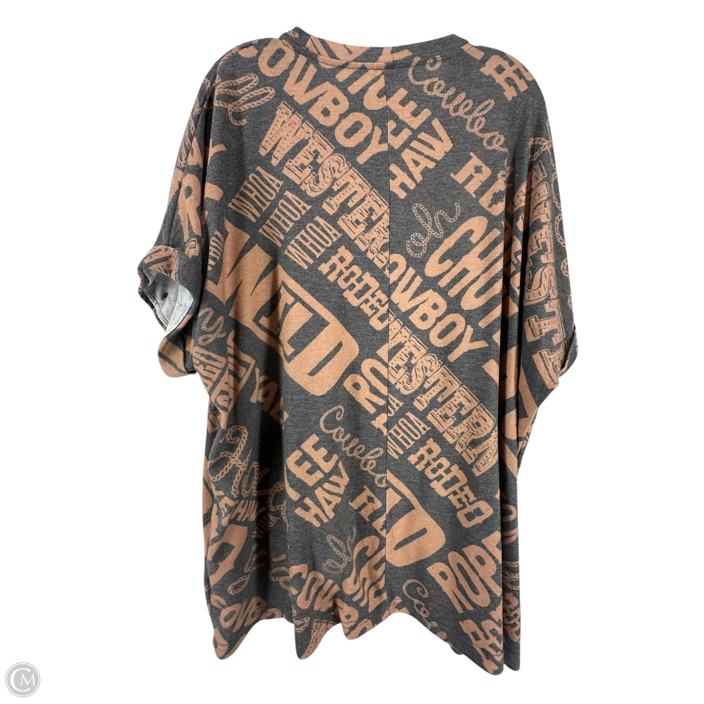 Top Short Sleeve By Clothes Mentor In Black & Brown, Size: 2x