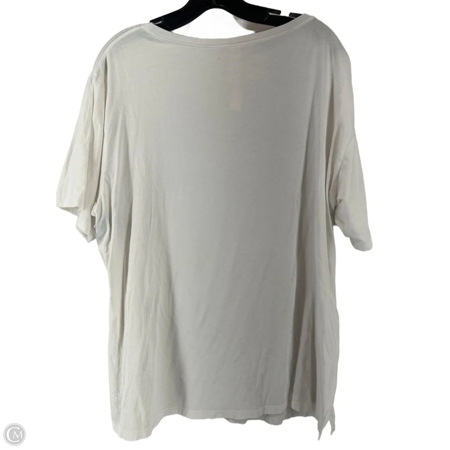 Athletic Top Short Sleeve By Lululemon In White, Size: 12