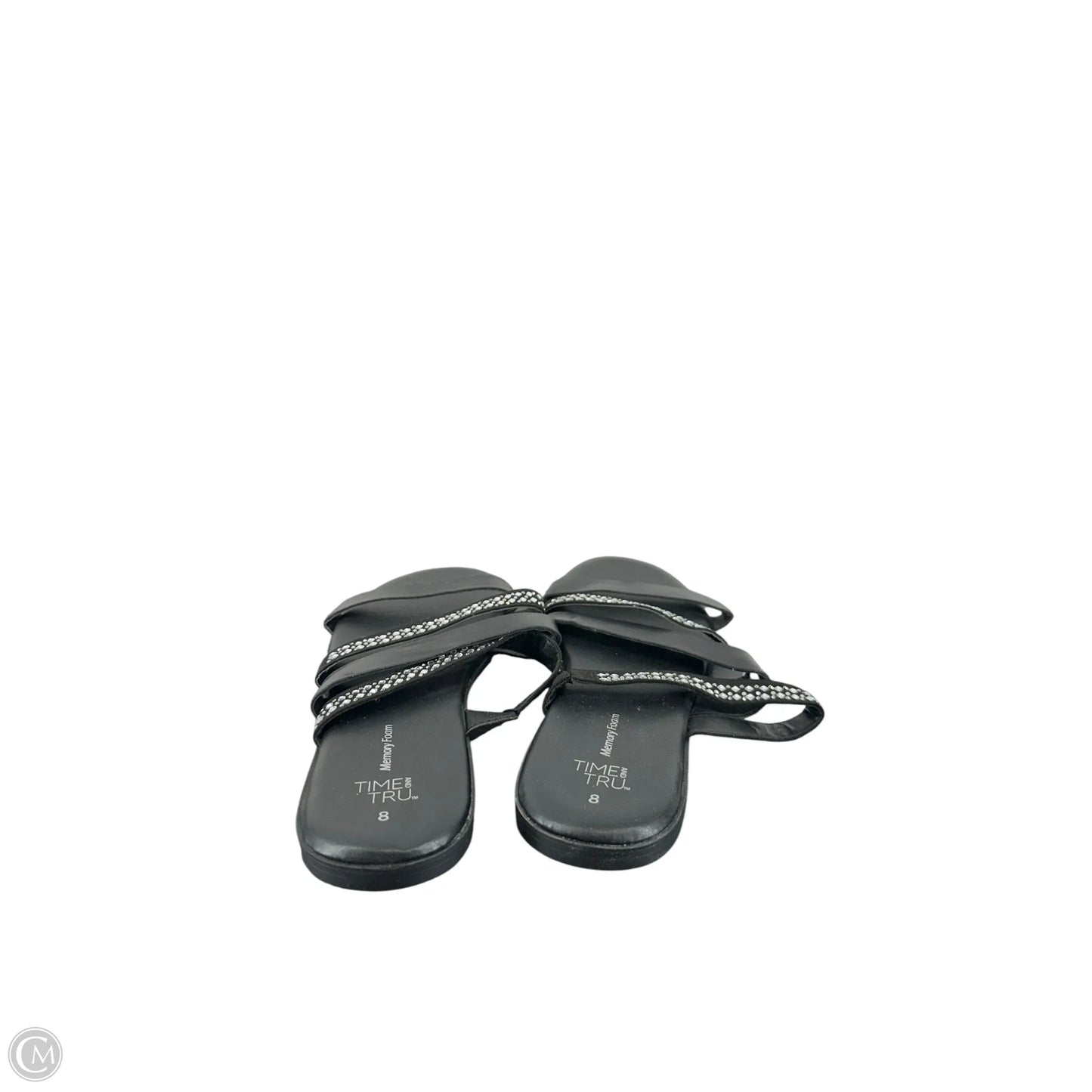 Sandals Flats By Time And Tru In Black, Size: 8