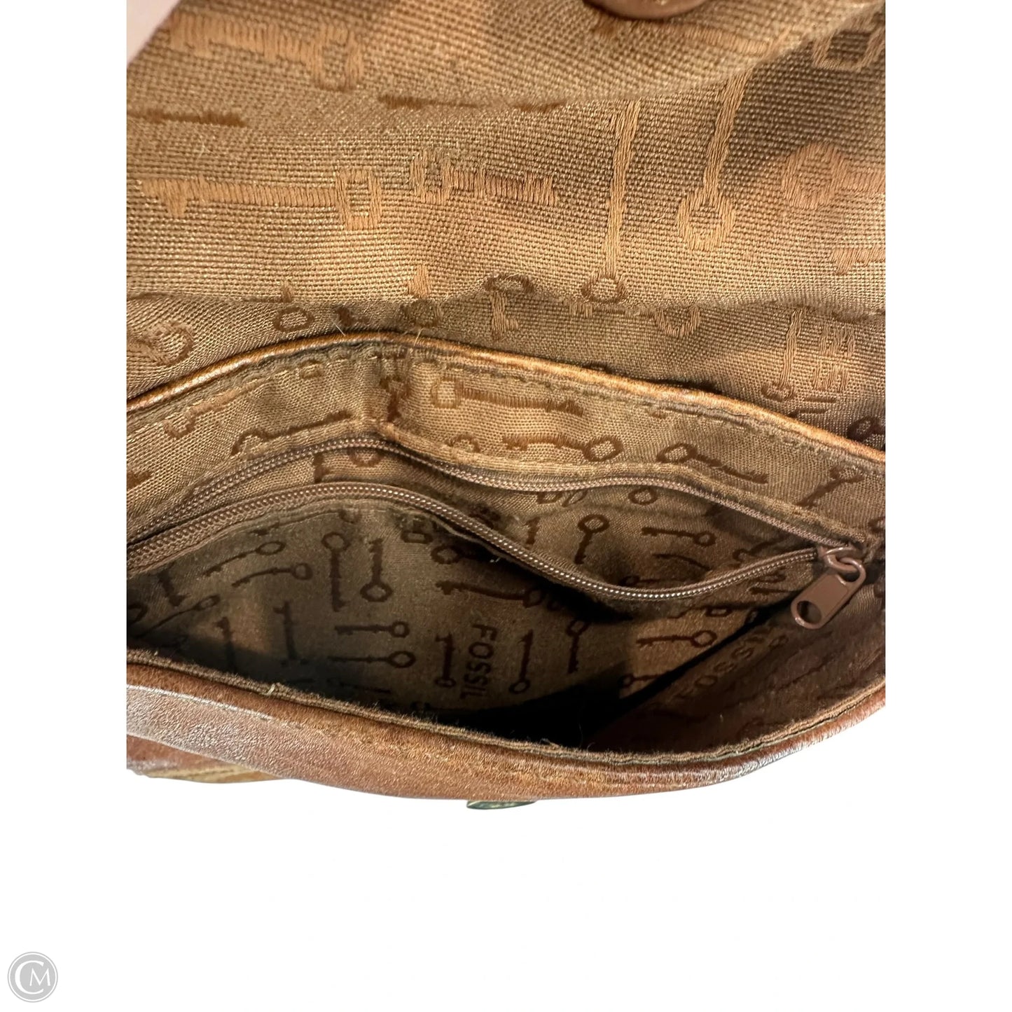 Handbag Leather By Fossil, Size: Small