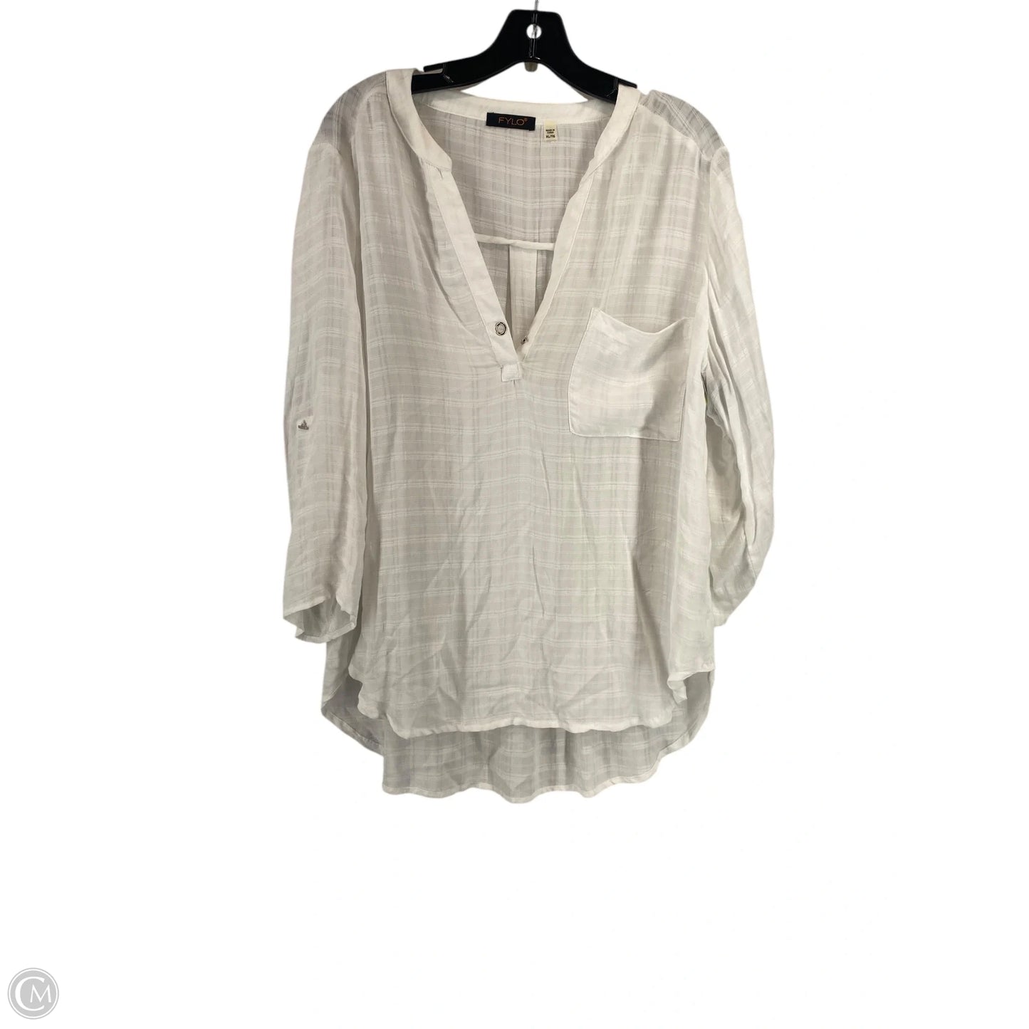 Top 3/4 Sleeve By Clothes Mentor In White, Size: Xl