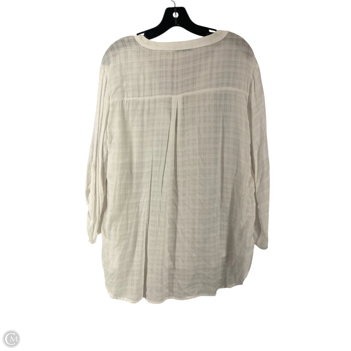 Top 3/4 Sleeve By Clothes Mentor In White, Size: Xl