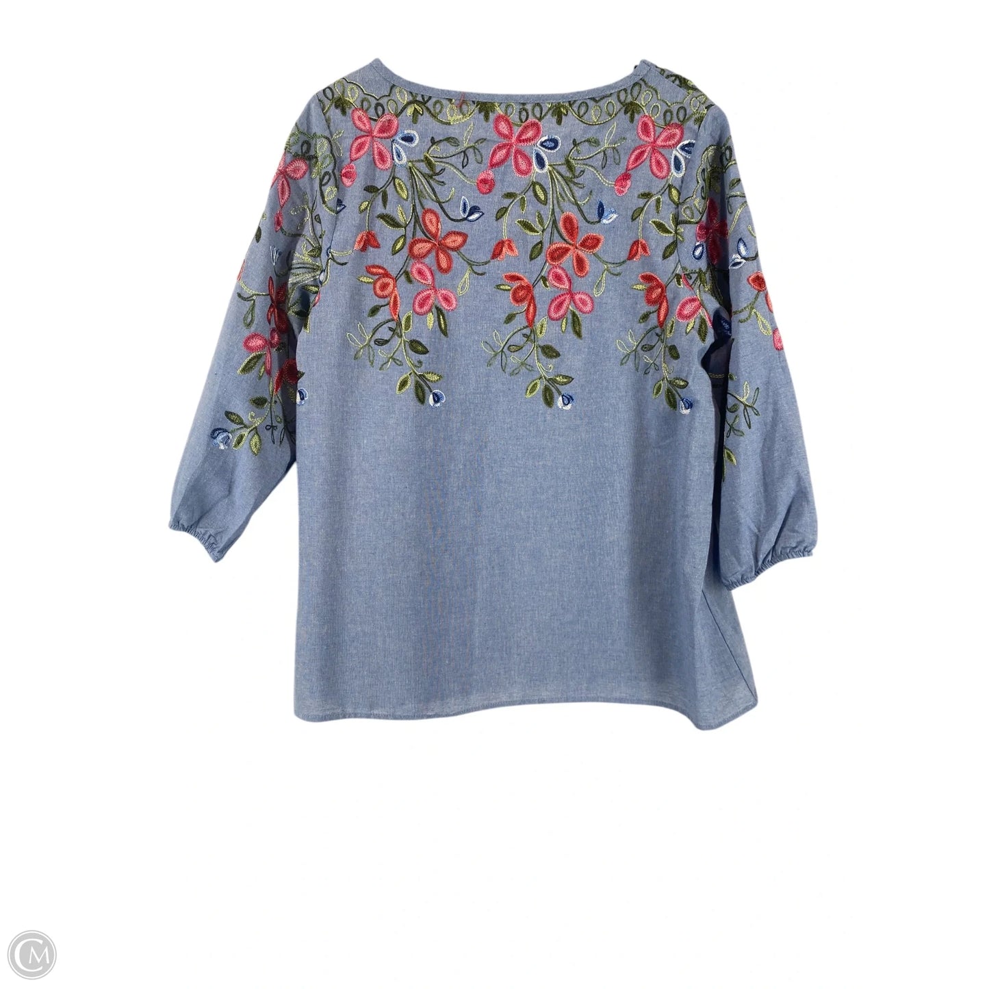 Top 3/4 Sleeve By Clothes Mentor In Blue, Size: L