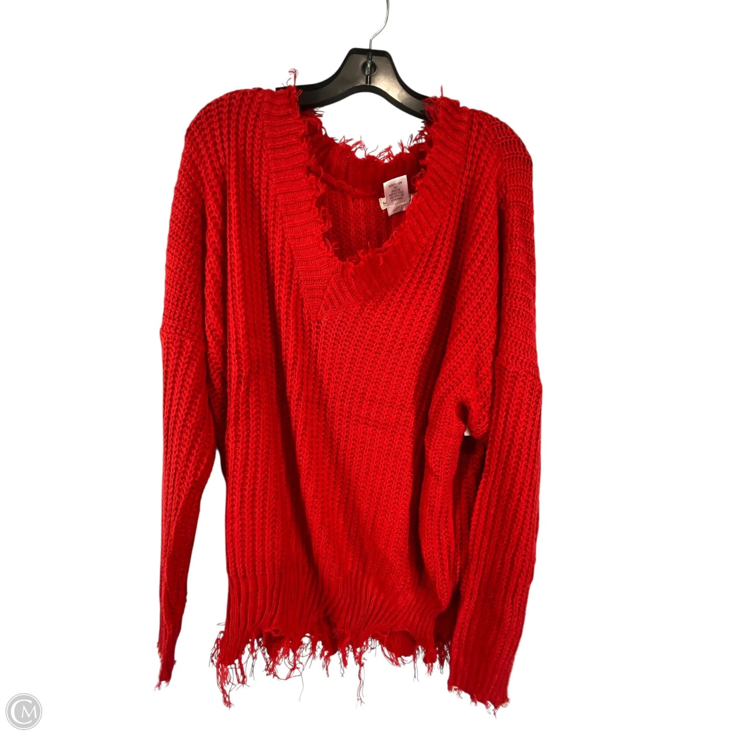 Sweater By Main Strip In Red, Size: 1x