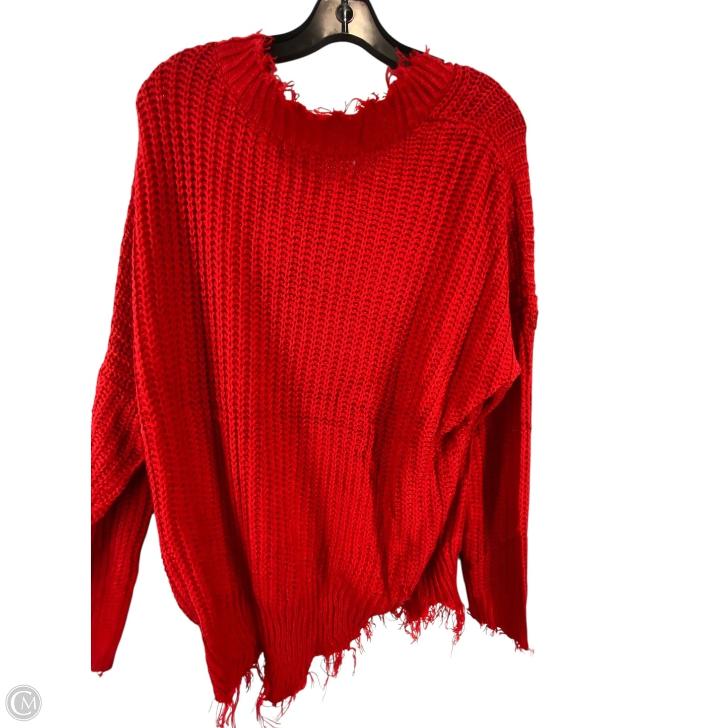 Sweater By Main Strip In Red, Size: 1x