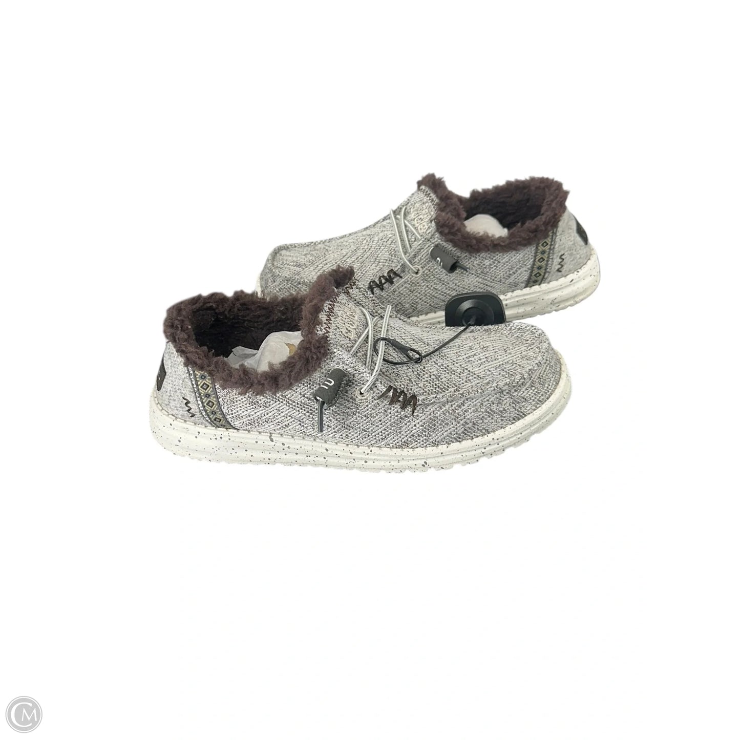 Shoes Flats By Hey Dude In Grey & White, Size: 8