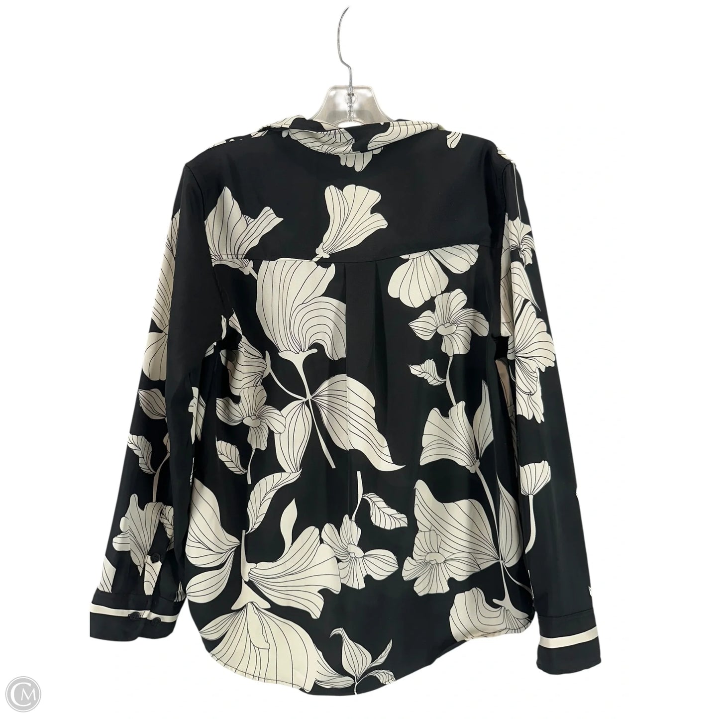 Top Long Sleeve By H&m In Black & Cream, Size: S