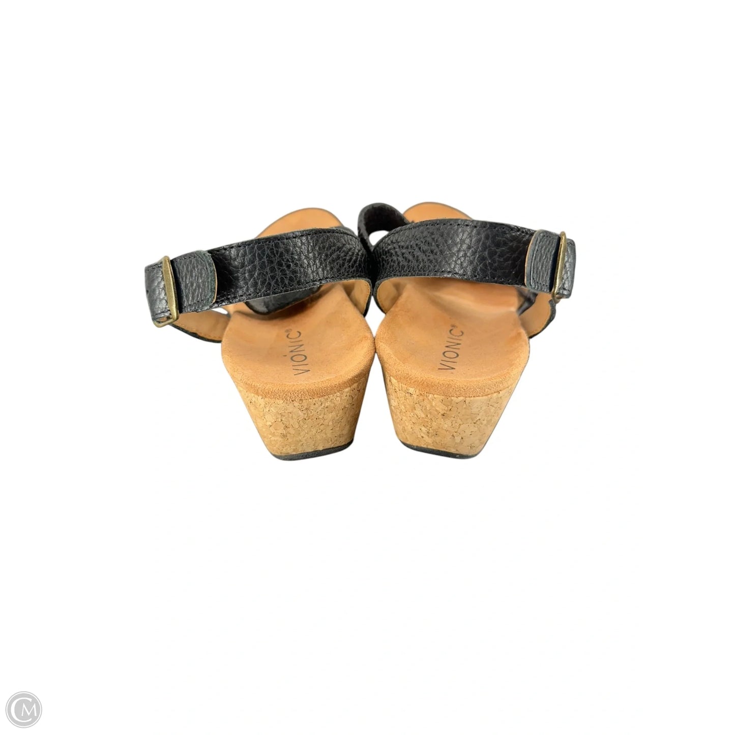 Sandals Heels Wedge By Vionic In Black, Size: 8.5