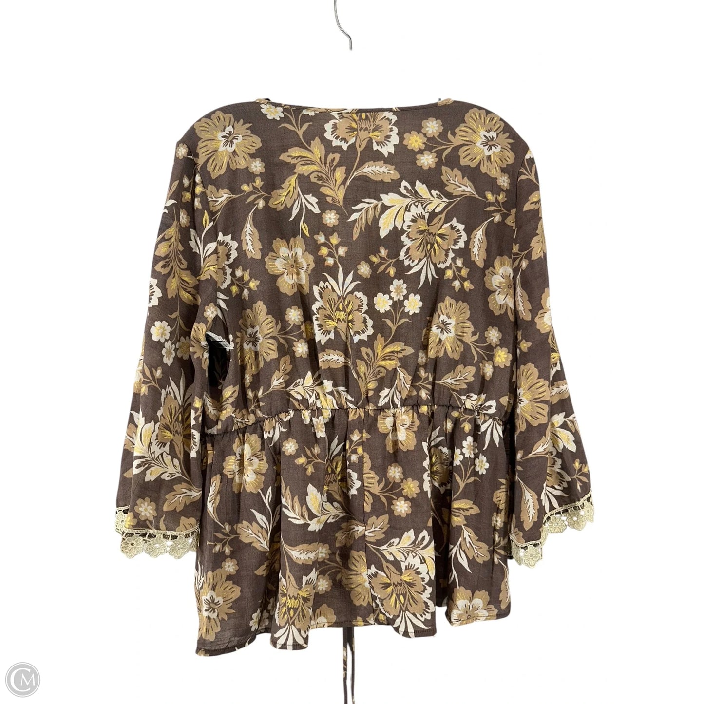 Top Long Sleeve By Cato In Brown, Size: L