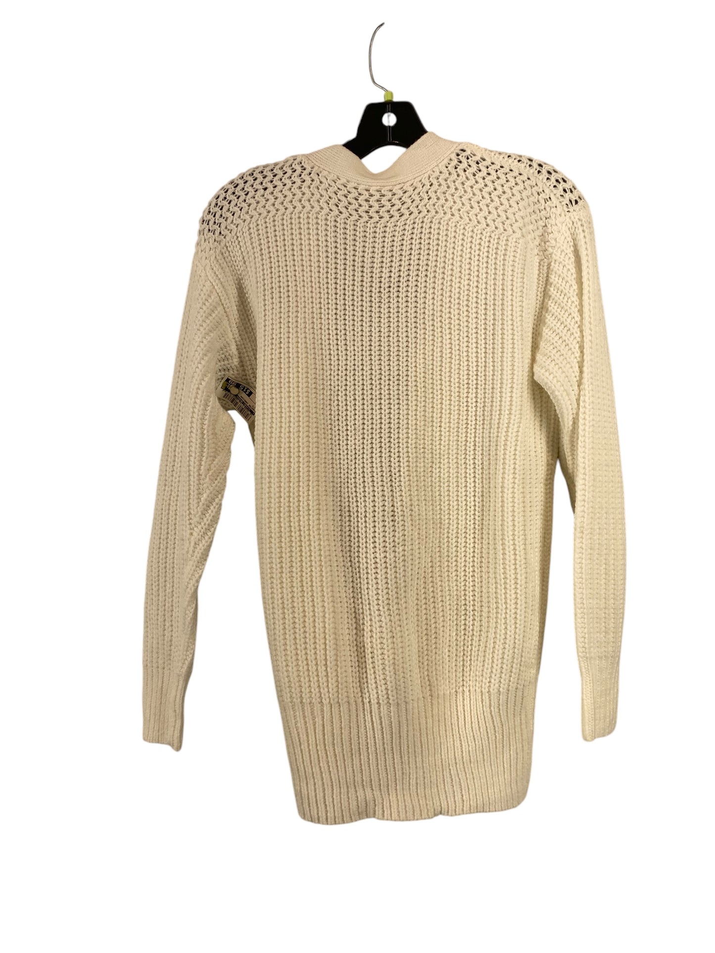 Sweater Cardigan By Clothes Mentor In White, Size: M