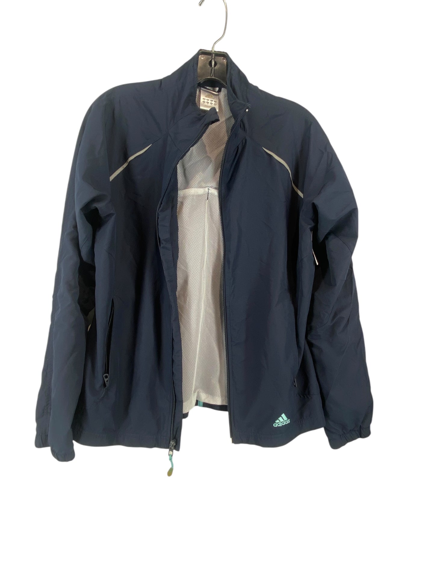 Athletic Jacket By Adidas In Blue, Size: M