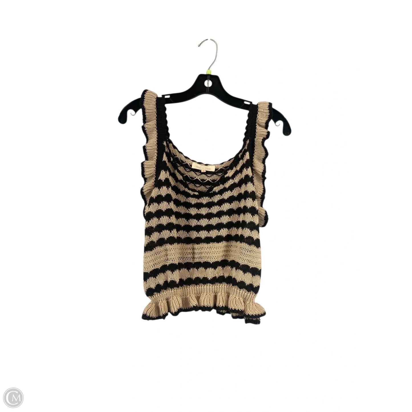 Top Sleeveless By Solitaire In Striped Pattern, Size: S