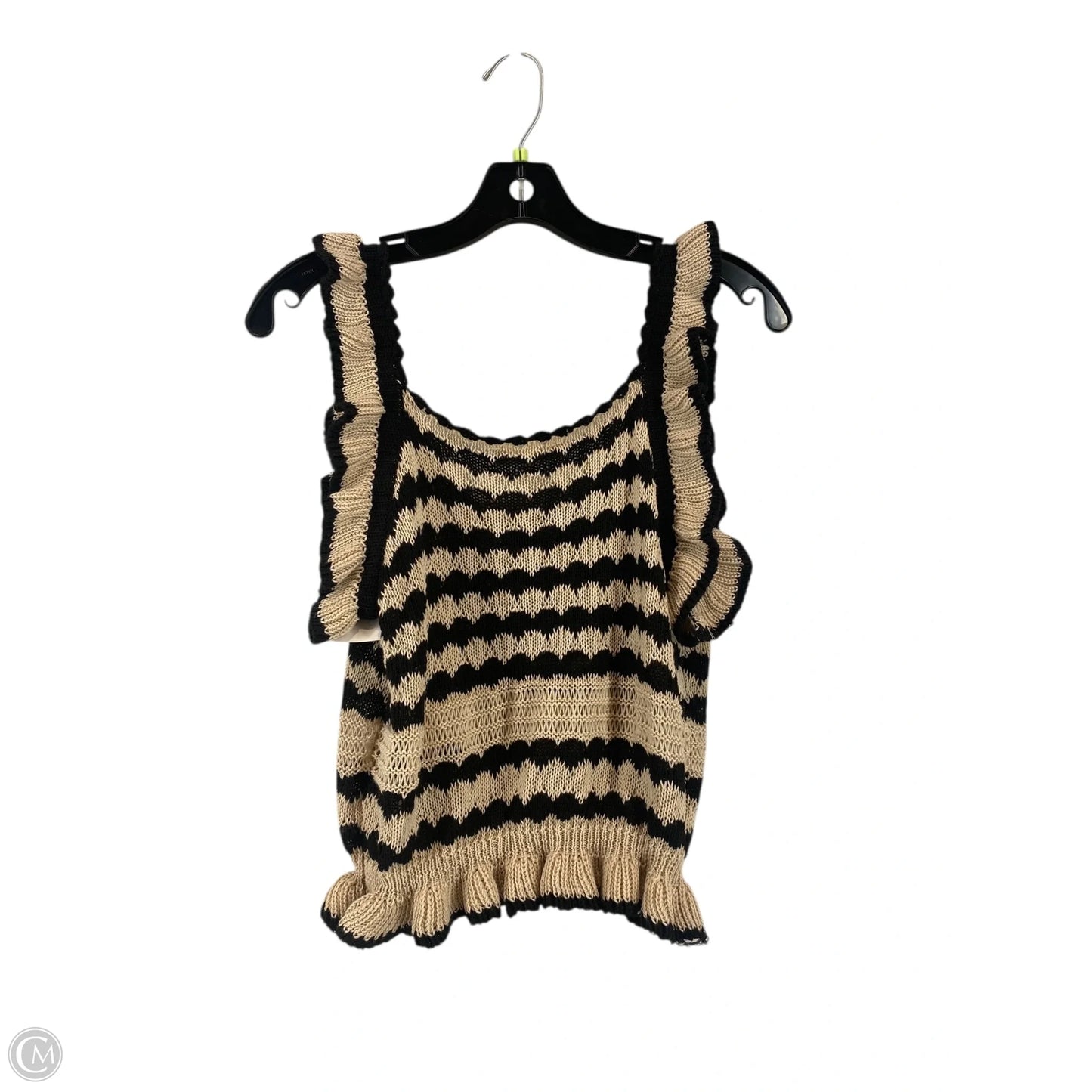 Top Sleeveless By Solitaire In Striped Pattern, Size: S
