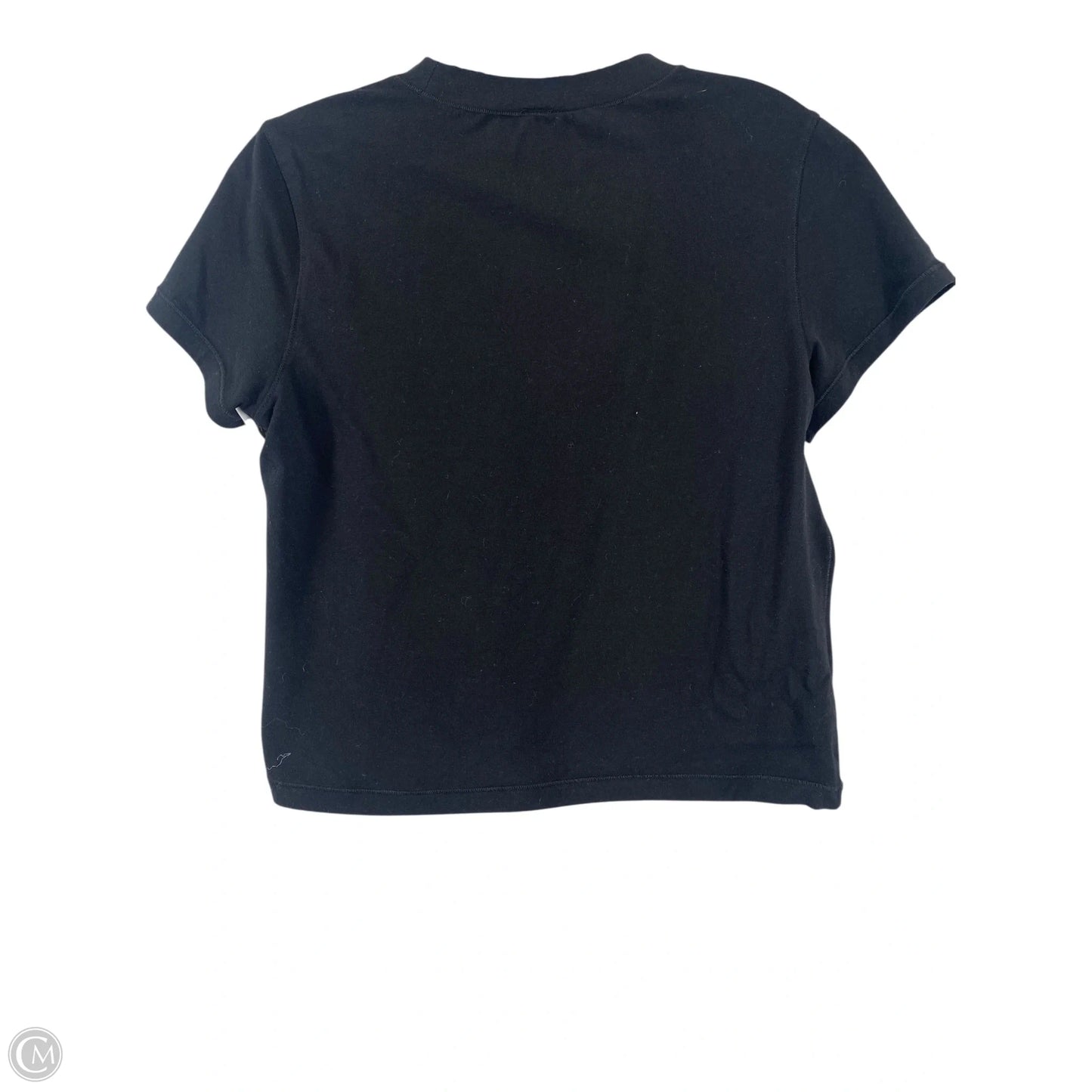 Athletic Top Short Sleeve By Yogalicious In Black, Size: L