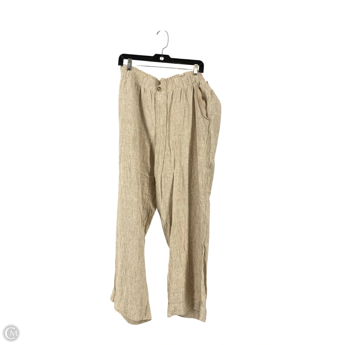 Pants Linen By Briggs In Tan, Size: Xl