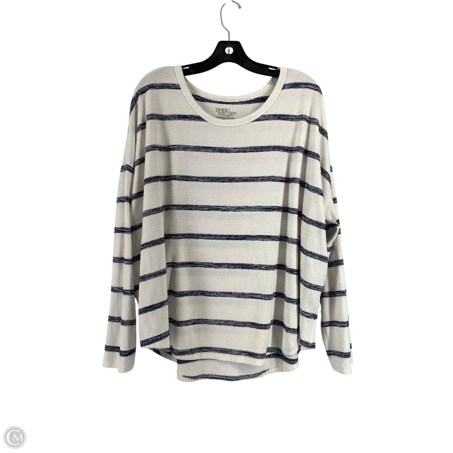Top Long Sleeve By Time And Tru In Striped Pattern, Size: 3x