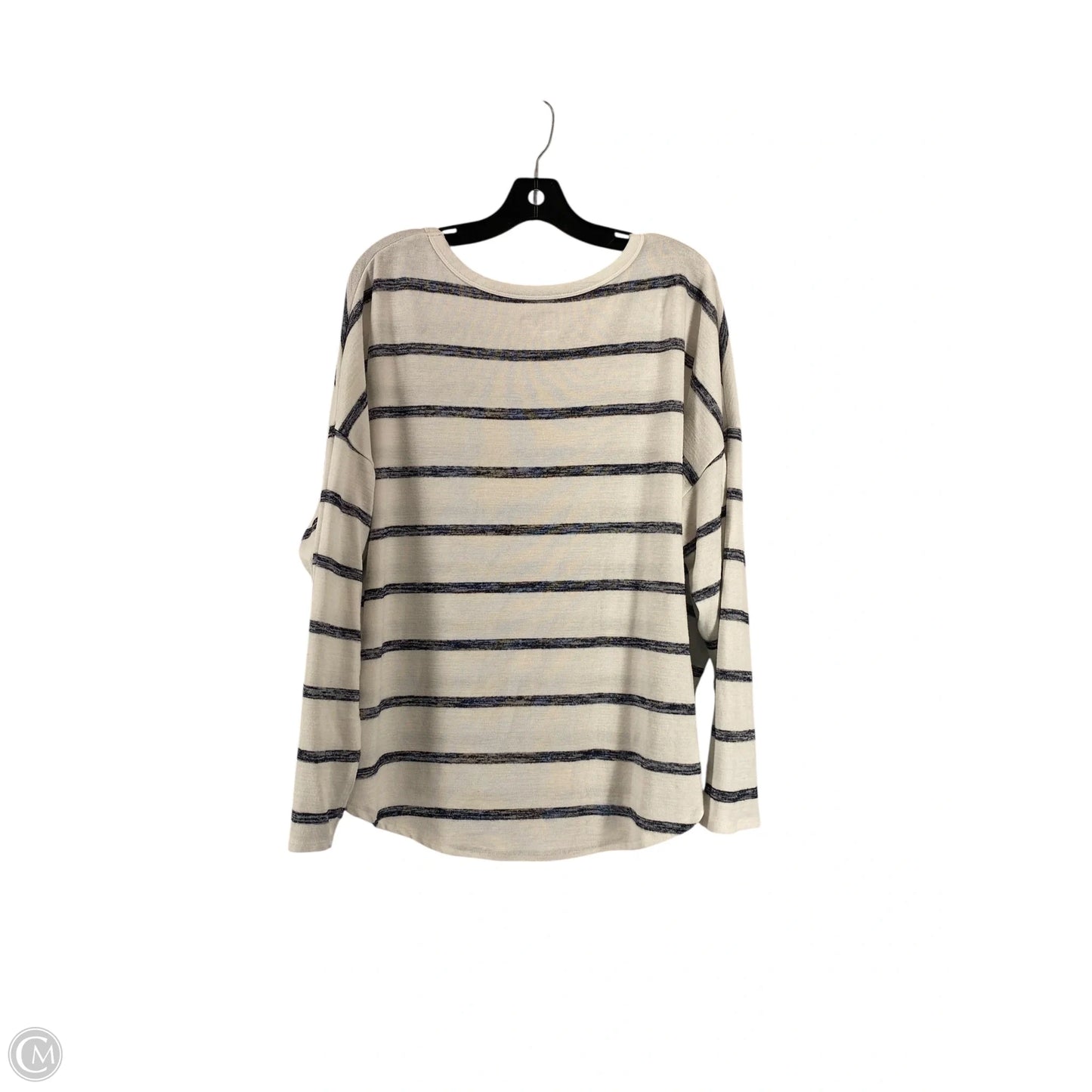 Top Long Sleeve By Time And Tru In Striped Pattern, Size: 3x