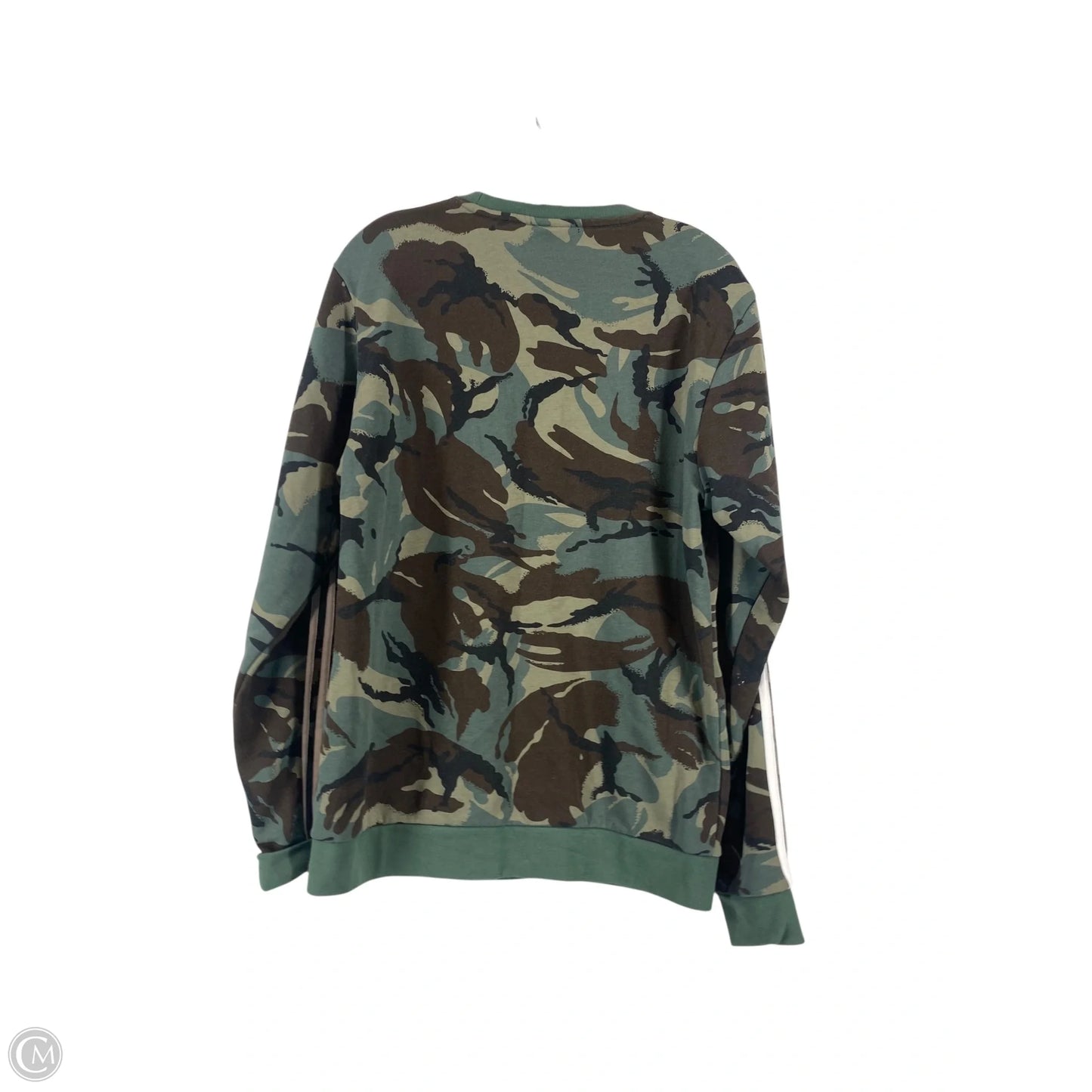 Athletic Sweatshirt Crewneck By Adidas In Camouflage Print, Size: M