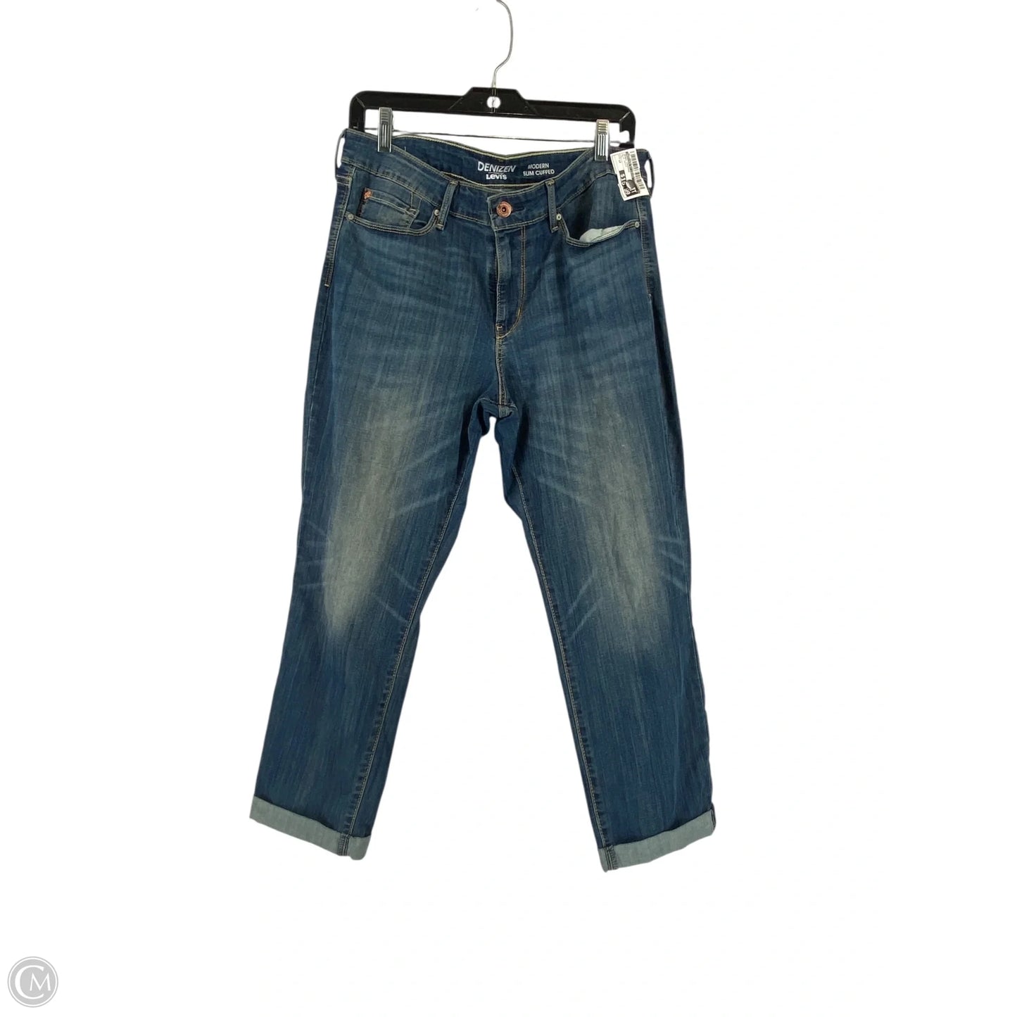 Jeans Cropped By Denizen By Levis In Blue Denim, Size: 14