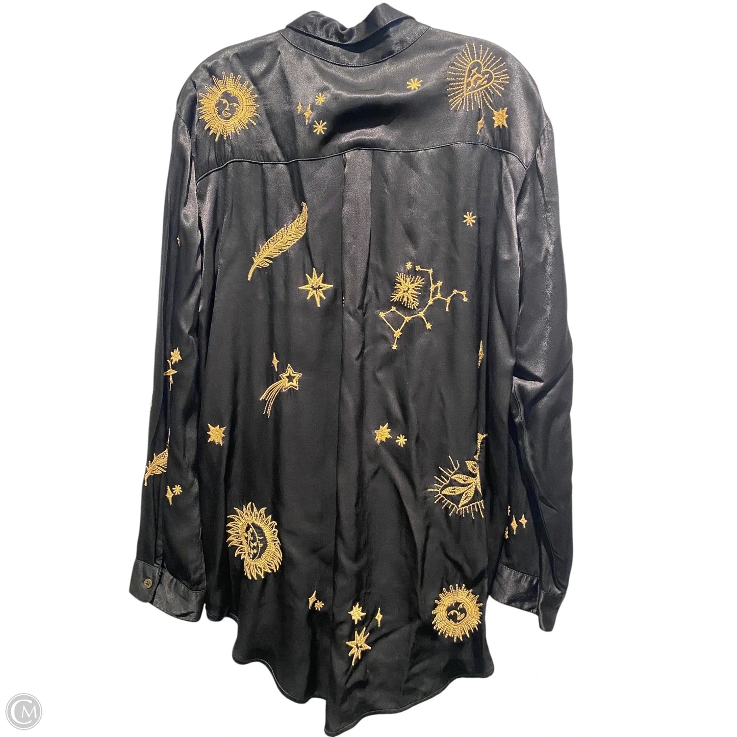 Blouse Long Sleeve By Johnny Was In Black, Size: S