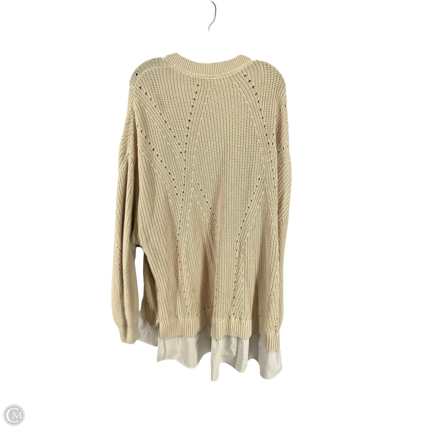 Top Long Sleeve By Terra & Sky In Cream, Size: 4x
