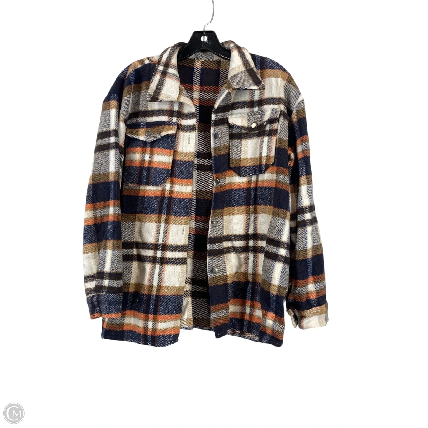 Jacket Shirt By Cme In Plaid Pattern, Size: M