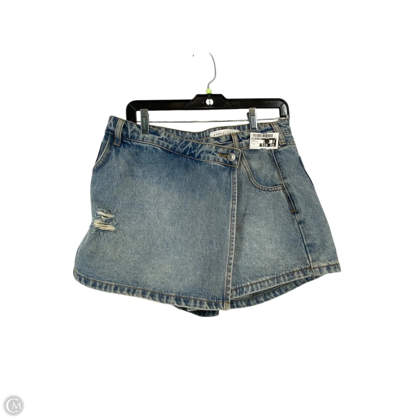 Skort By Endless Rose In Blue Denim, Size: L