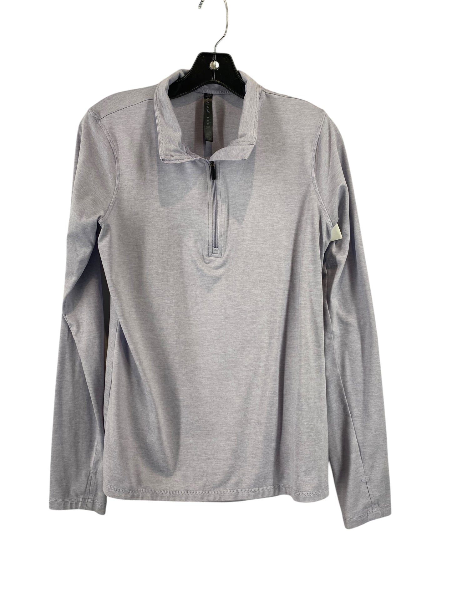 Athletic Top Long Sleeve Collar By Gaiam In Blue, Size: M