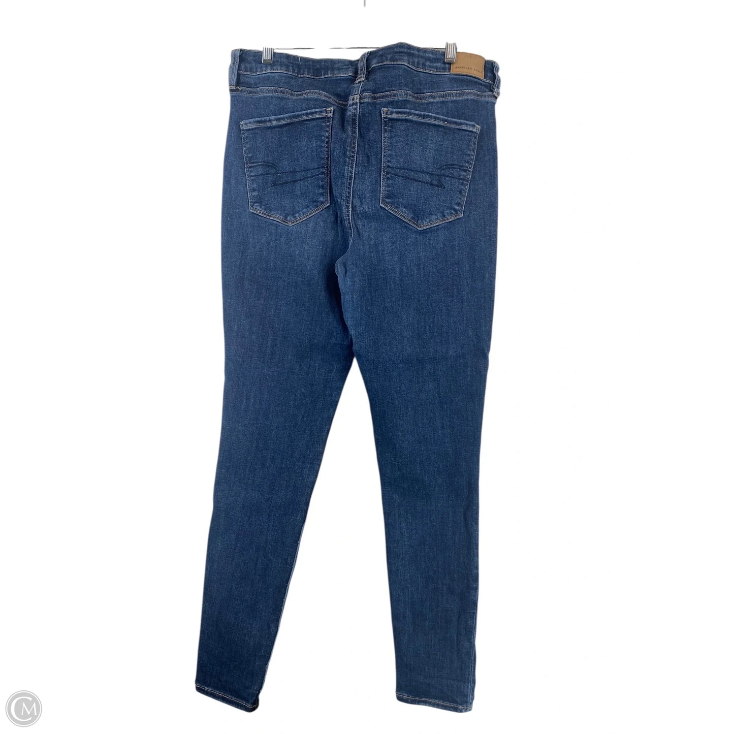 Jeans Skinny By American Eagle In Blue Denim, Size: 14