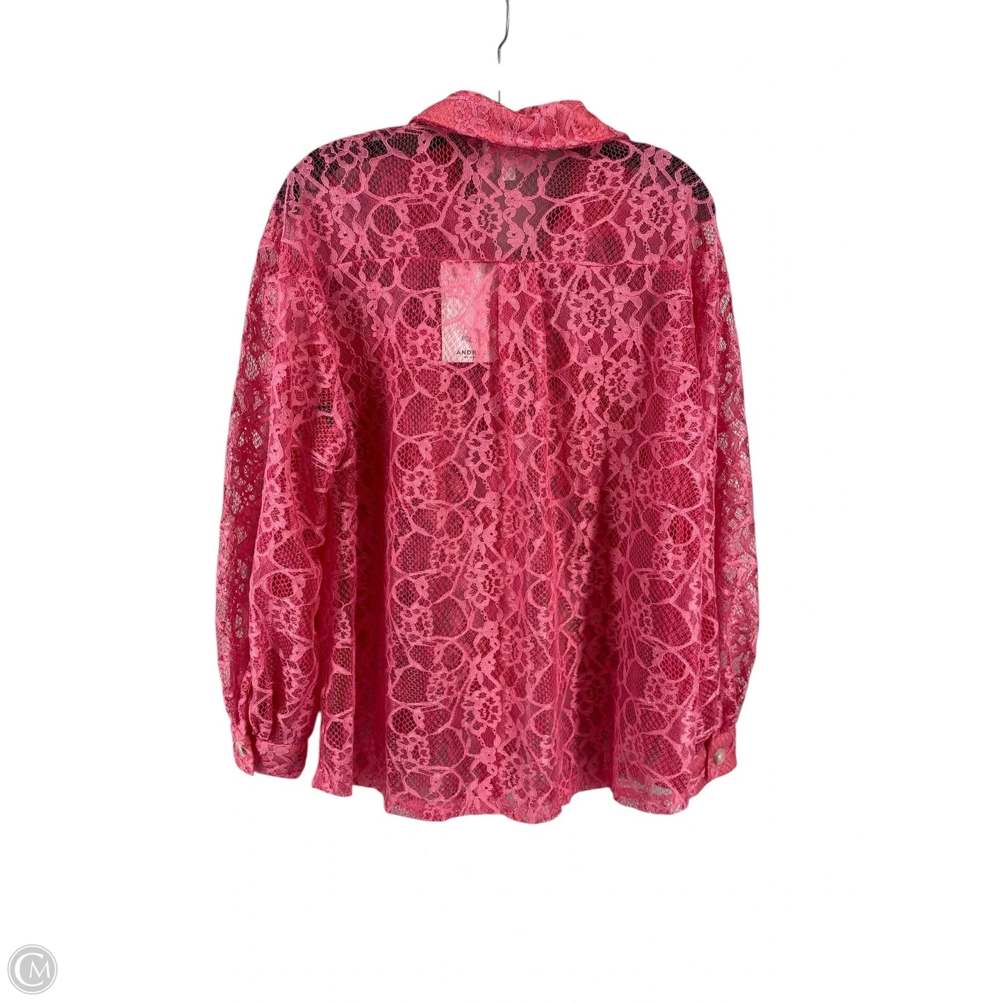 Top Long Sleeve By Andree By Unit In Pink, Size: M
