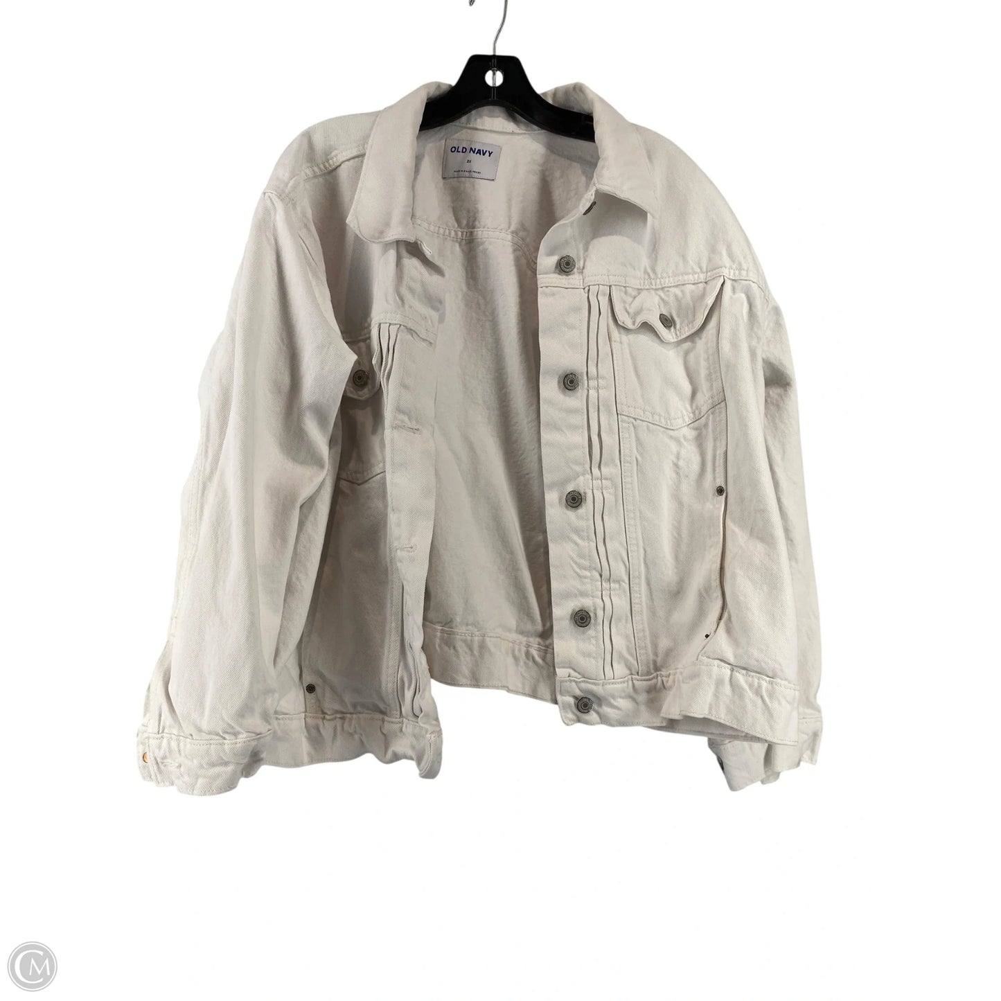 Jacket Denim By Old Navy In White Denim, Size: 2x