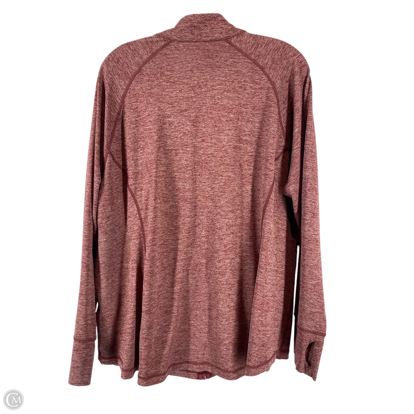 Athletic Top Long Sleeve Collar By Ideology In Maroon, Size: 3x