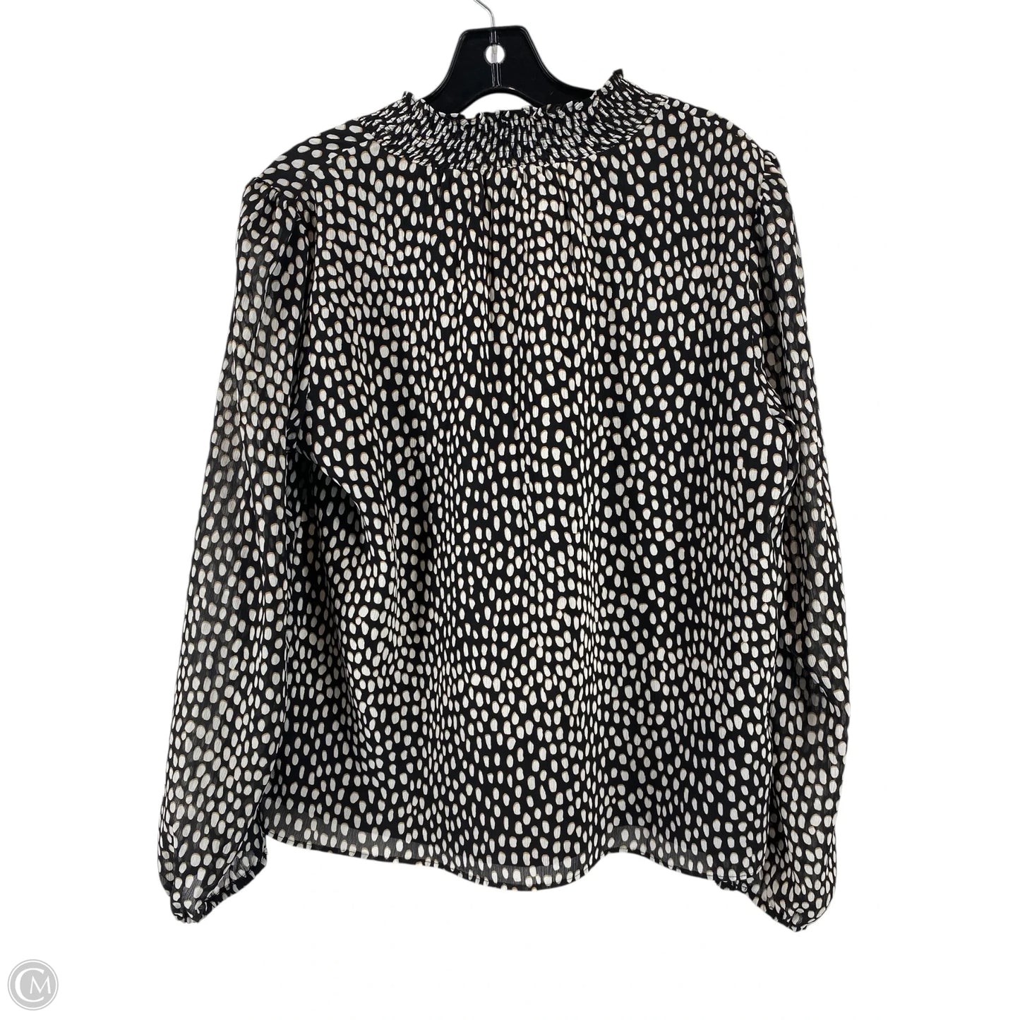 Top Long Sleeve By J. Crew In Black & Cream, Size: M