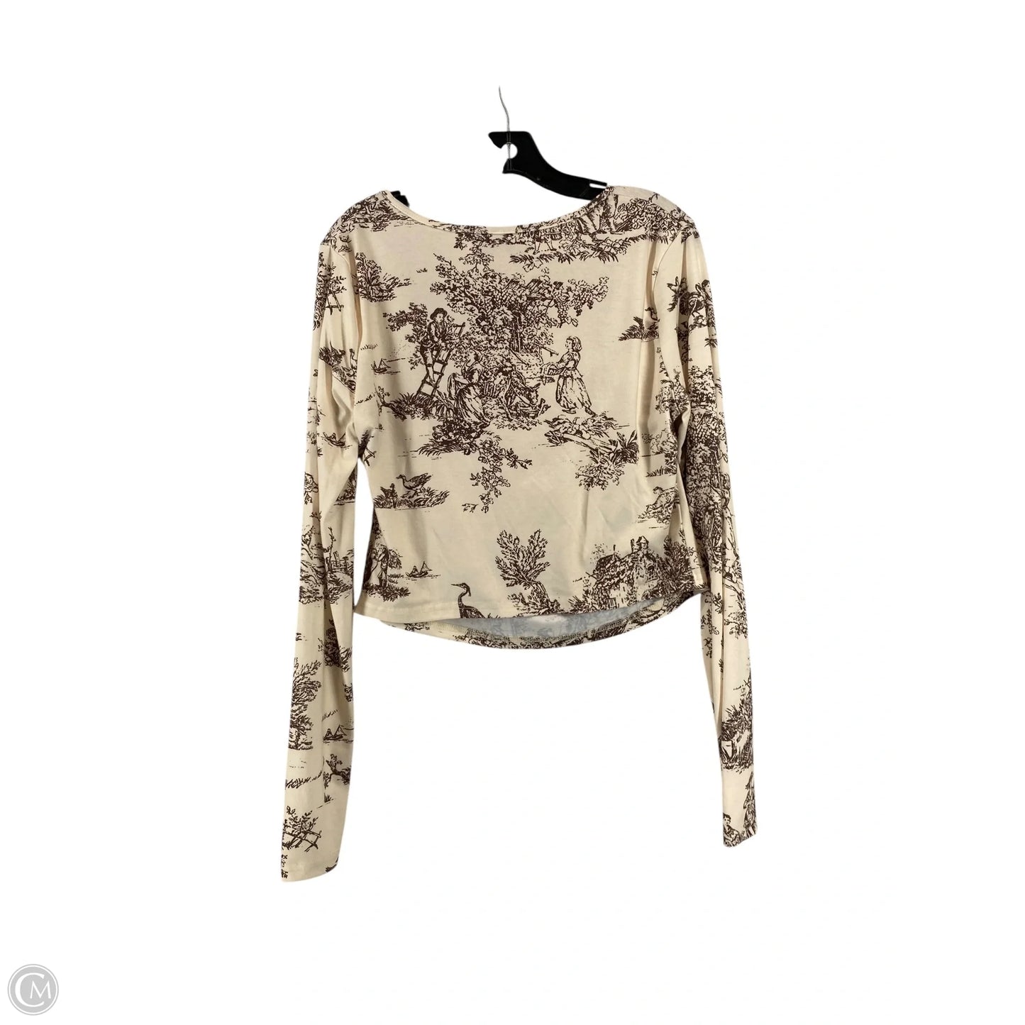 Top Long Sleeve By Cmc In Brown & Cream, Size: Xl