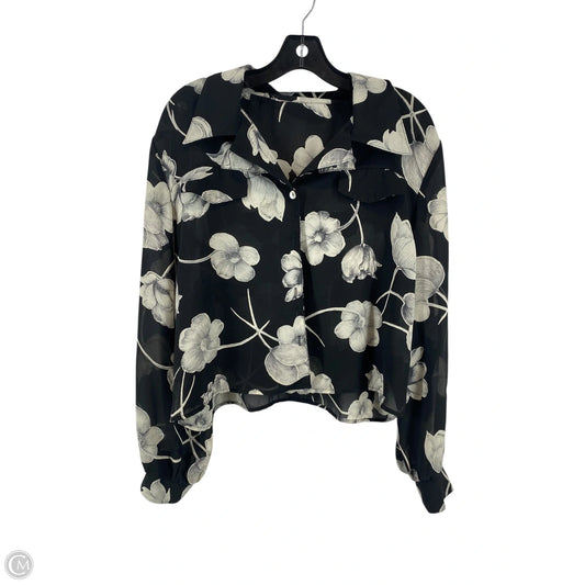 Top Long Sleeve By Cme In Black, Size: L
