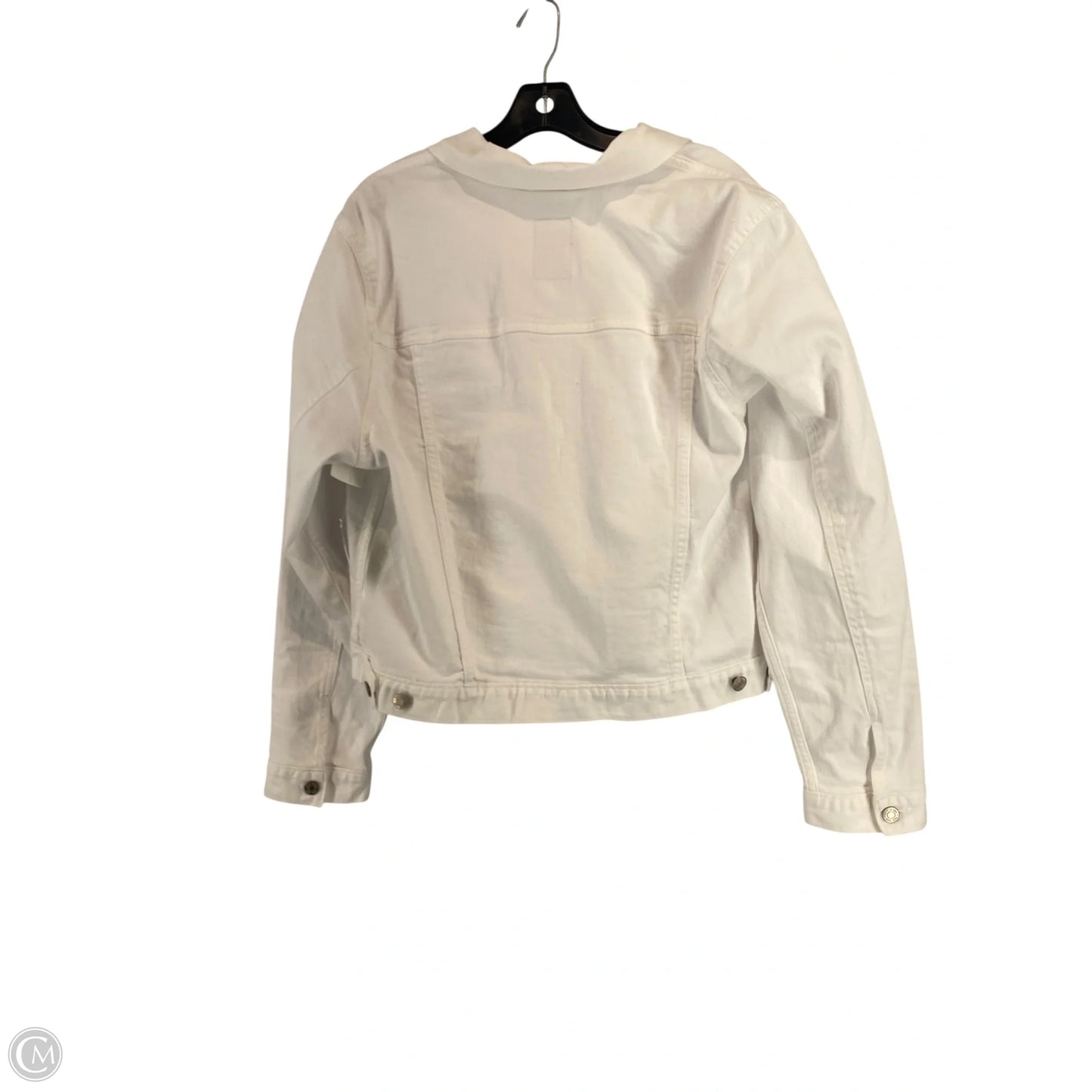 Jacket Denim By Gap In White Denim, Size: Xl