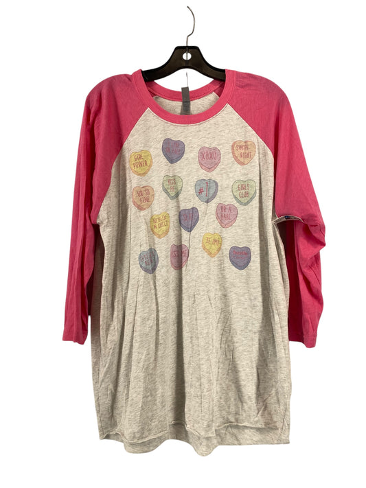 Top Long Sleeve By Next Level In Pink, Size: Xl