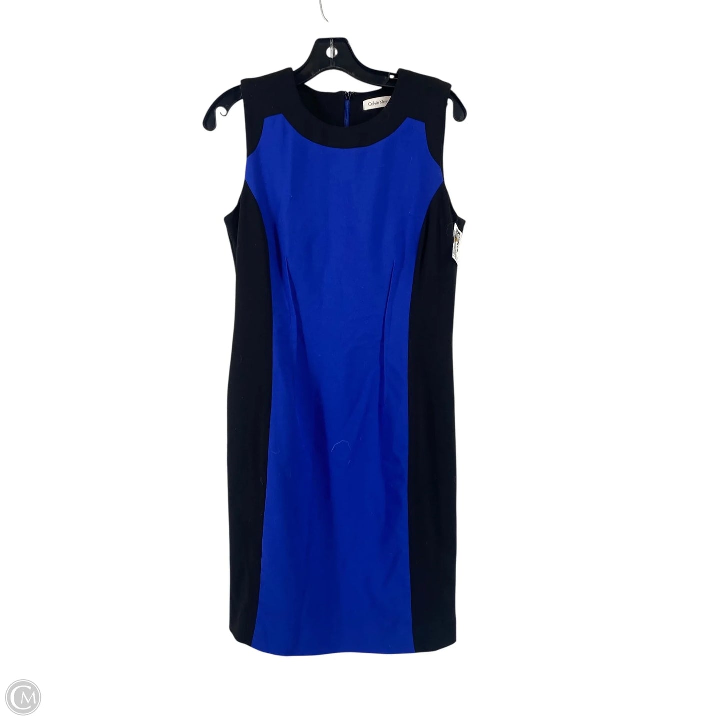 Dress Party Short By Calvin Klein In Black & Blue, Size: 6
