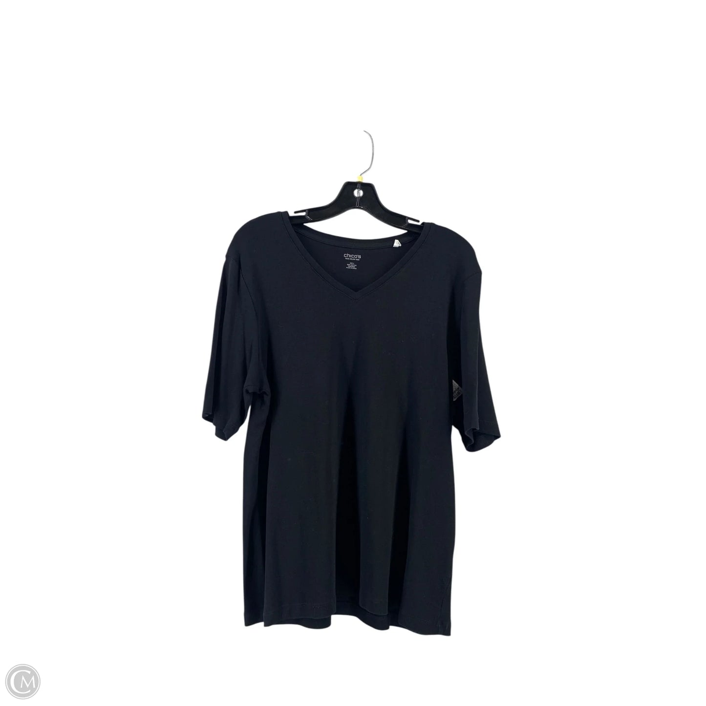 Top Short Sleeve By Chicos In Black, Size: L