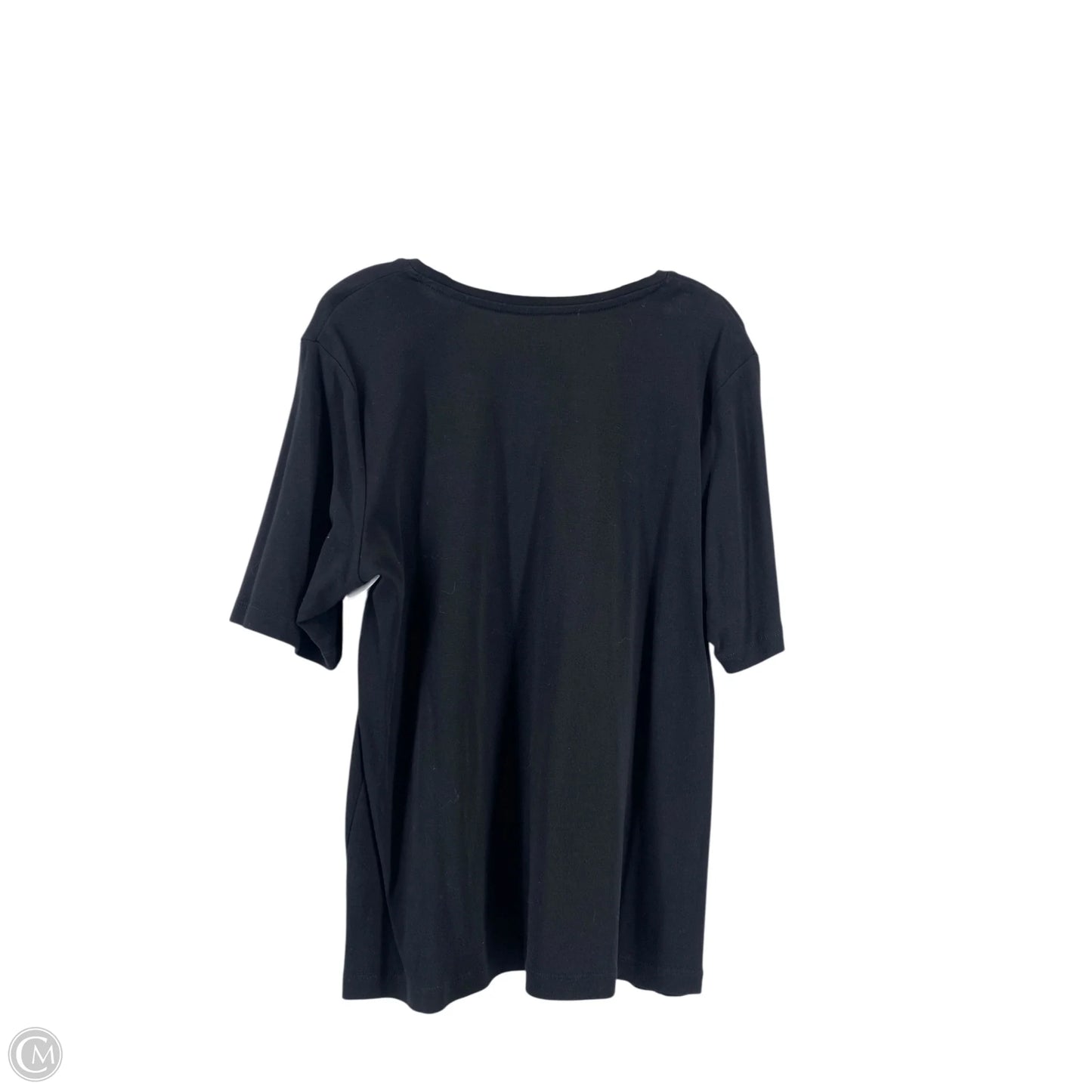Top Short Sleeve By Chicos In Black, Size: L