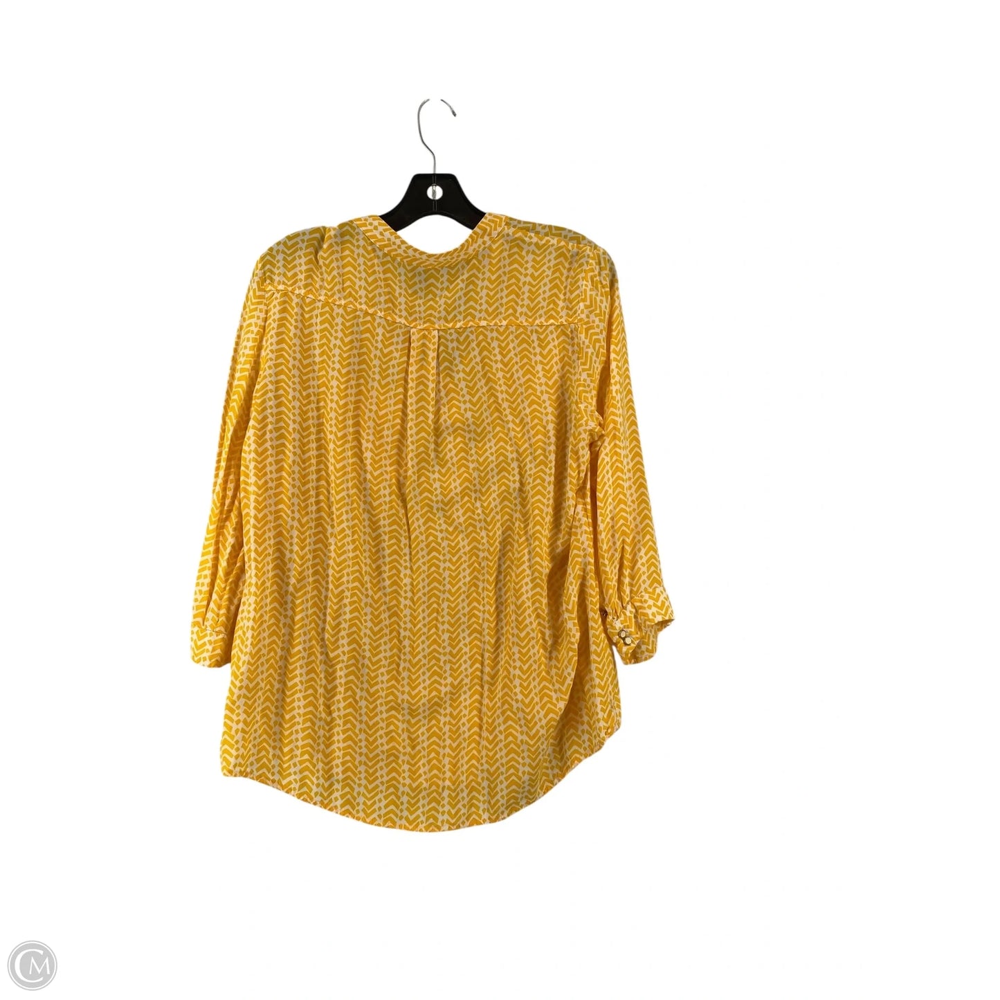 Top Long Sleeve By Jcp In Yellow, Size: L