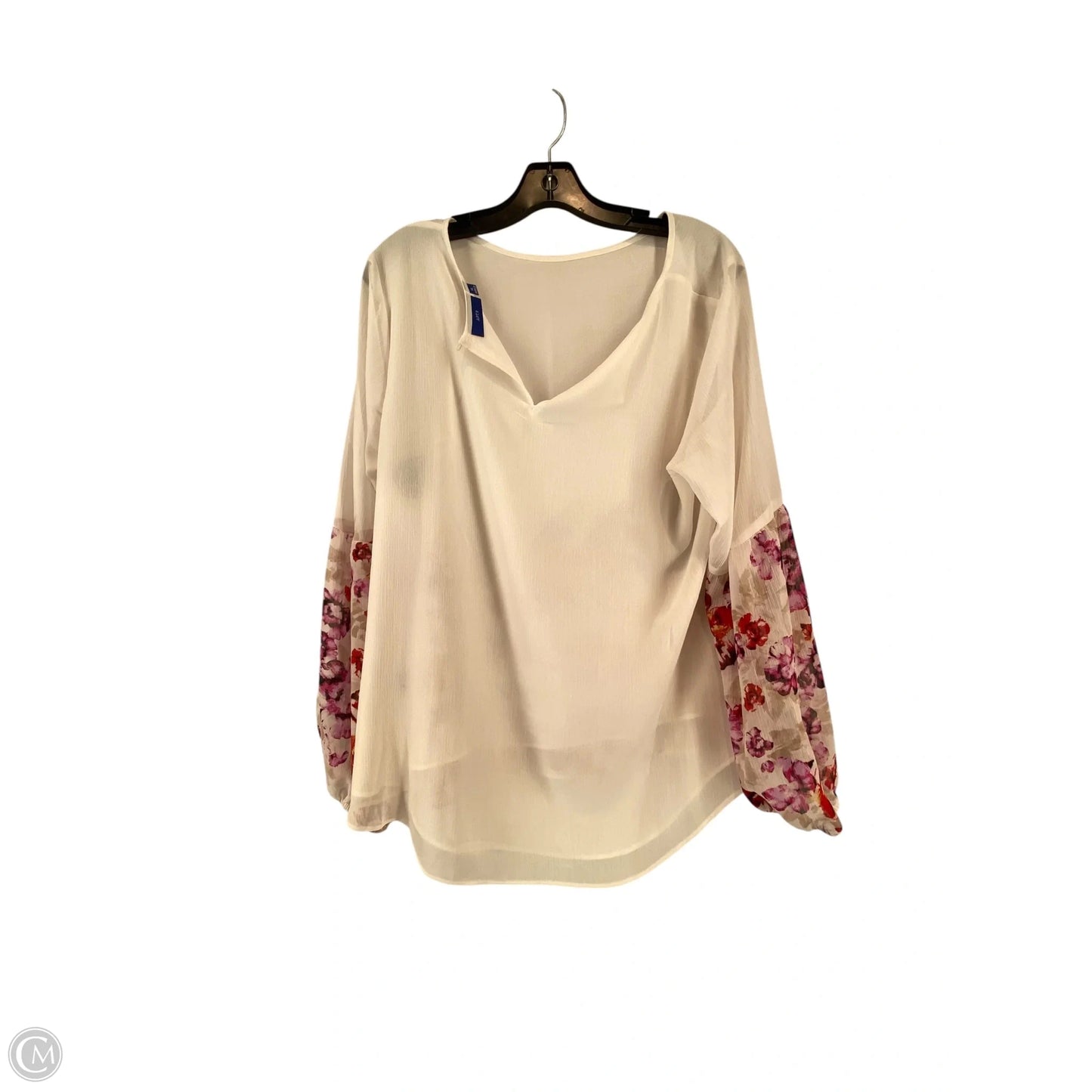 Top Long Sleeve By Apt 9 In White, Size: Xl
