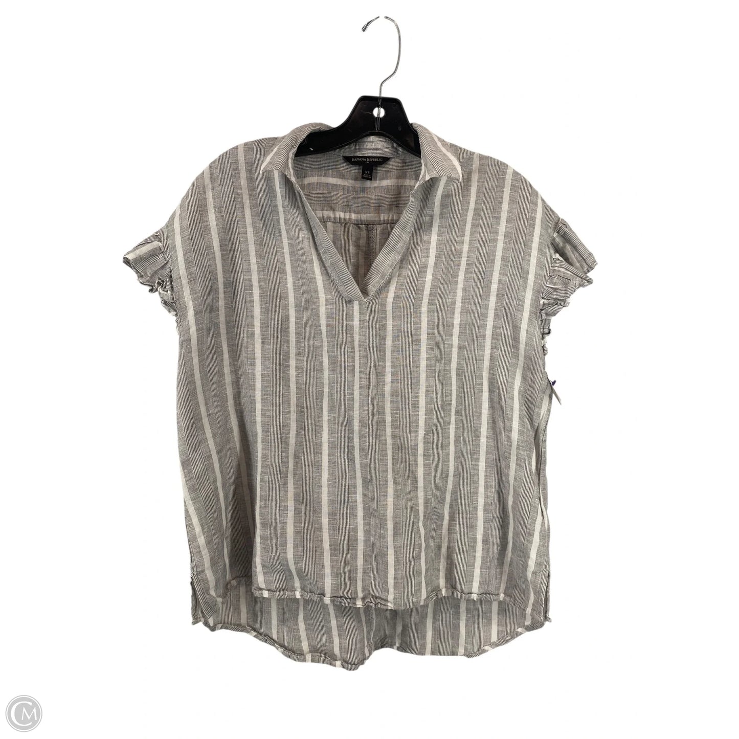 Top Short Sleeve By Banana Republic In Striped Pattern, Size: Xs