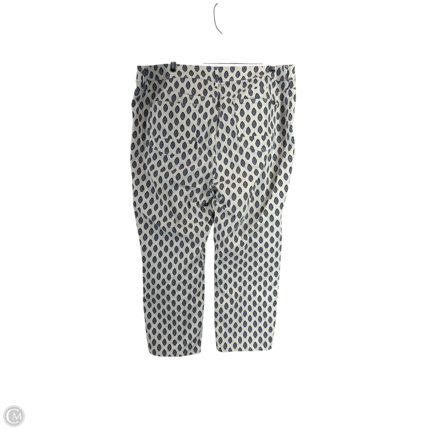 Jeans Skinny By Chicos In Blue & White, Size: 16