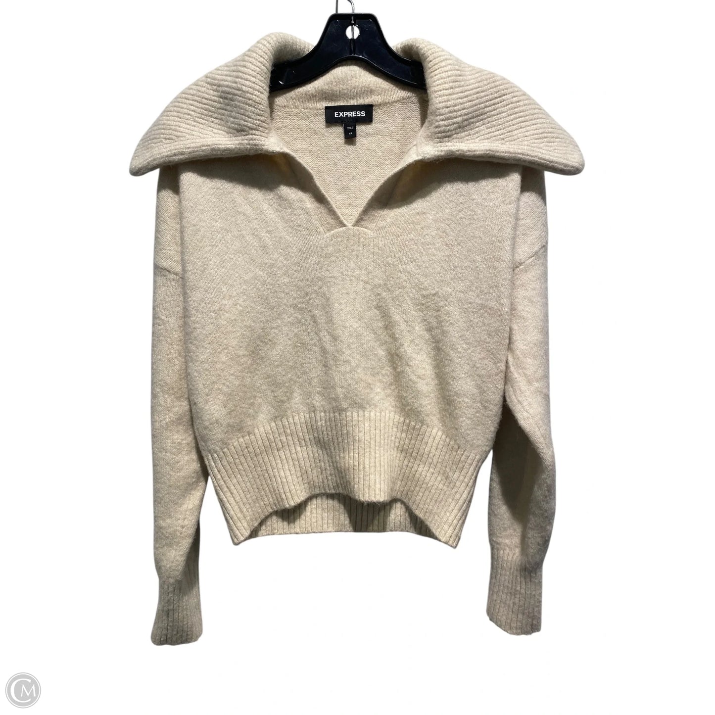 Sweater By Express In Cream, Size: Xs