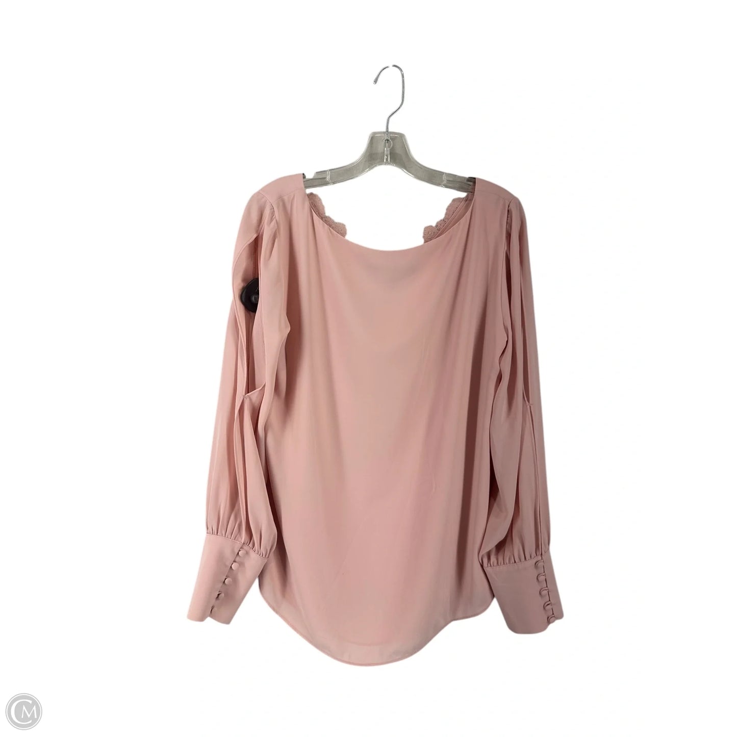 Top Long Sleeve By White House Black Market In Pink, Size: 1x