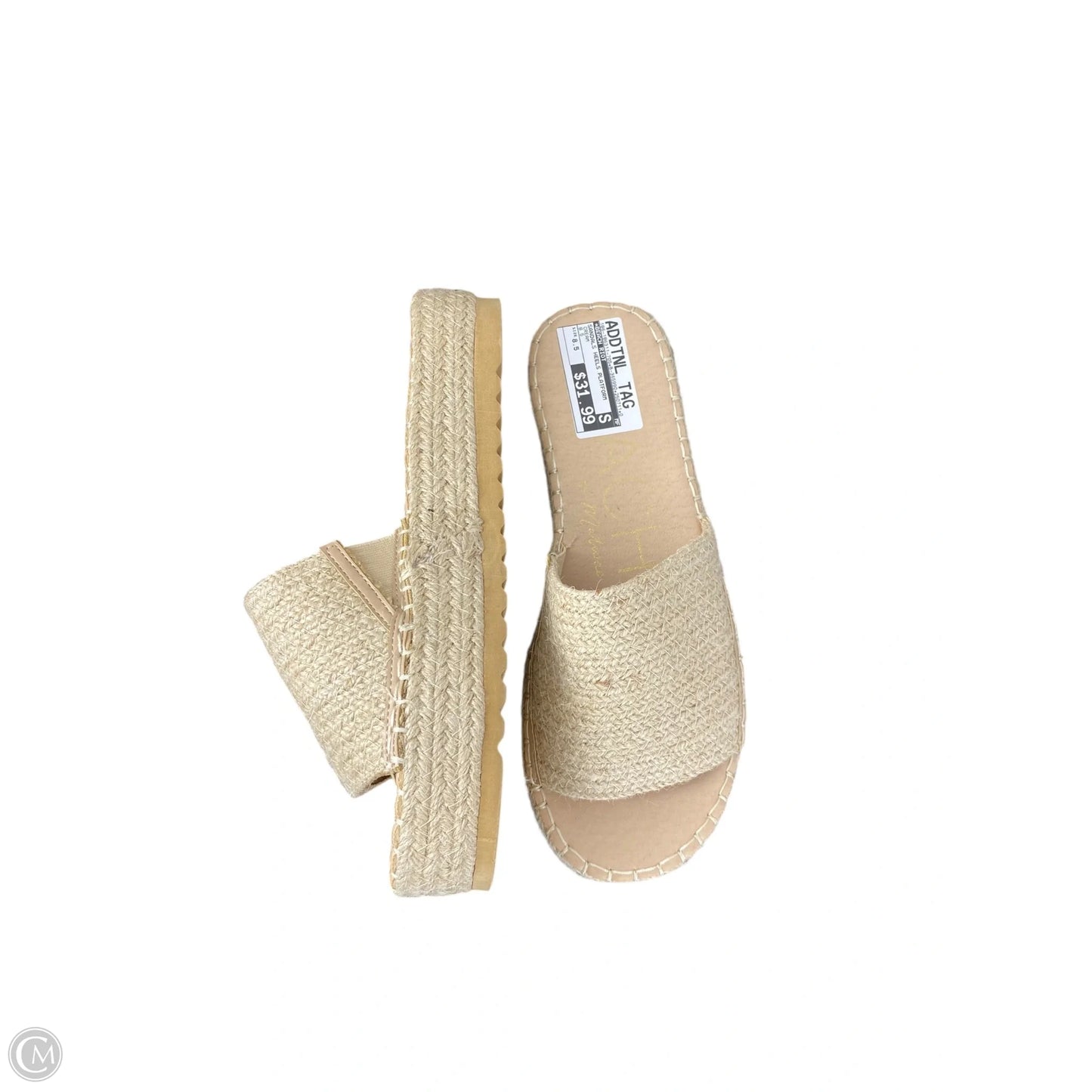 Sandals Heels Platform By Beach Riot In Cream, Size: 8.5