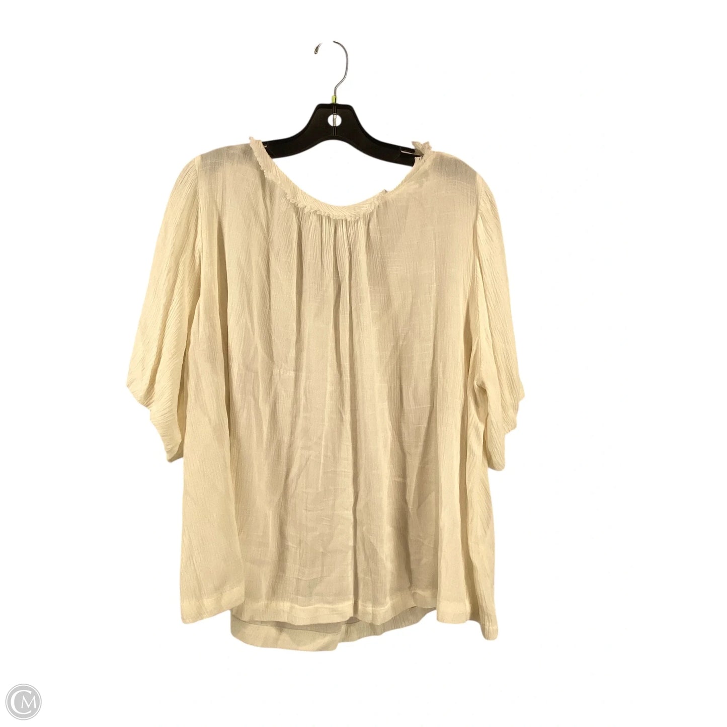 Top 3/4 Sleeve By Chicsoul In Cream, Size: Xl